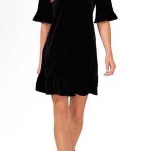 CeCe Black Mini Dress with Ruffle Hem